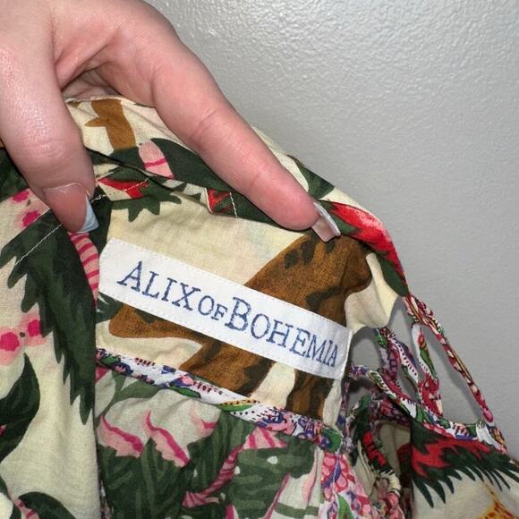 Alix of Bohemia Lila Canary Peplum Floral Long Sleeve Top Crop Size Small Multi - Picture 3 of 8